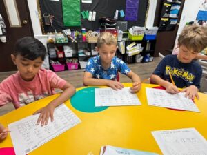 Boys Writing Together